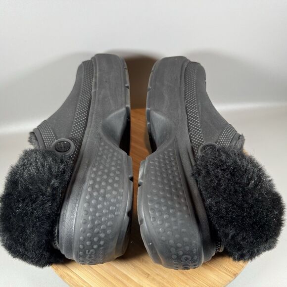Crocs Unisex-Adult Stomp Lined Clog Black US Men's 8 Women's 10 Fuzzy Platform - Picture 5 of 8